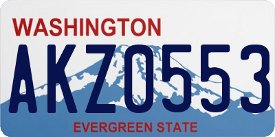 WA license plate AKZ0553