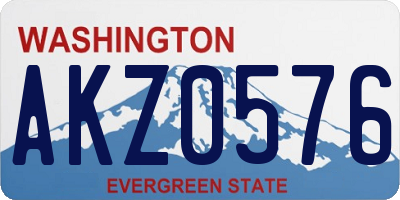 WA license plate AKZ0576