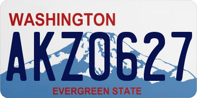 WA license plate AKZ0627