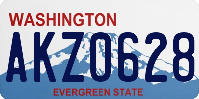 WA license plate AKZ0628