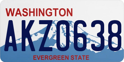 WA license plate AKZ0638