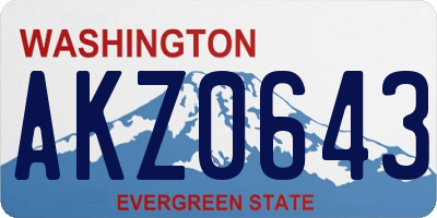 WA license plate AKZ0643