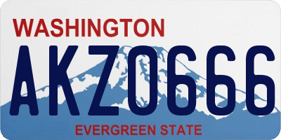 WA license plate AKZ0666
