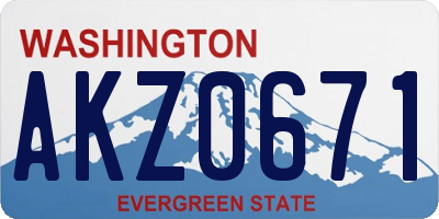 WA license plate AKZ0671