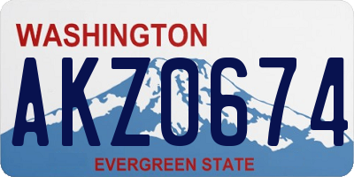WA license plate AKZ0674