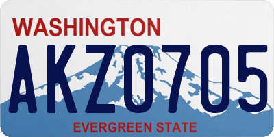 WA license plate AKZ0705