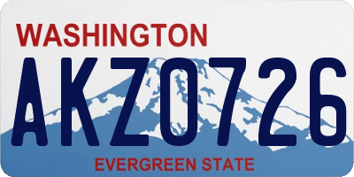 WA license plate AKZ0726