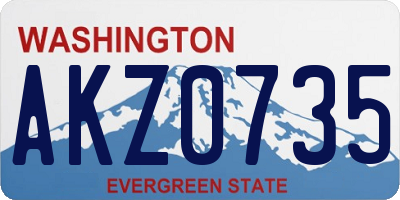 WA license plate AKZ0735