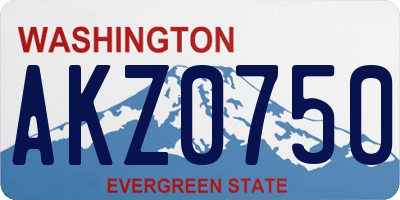 WA license plate AKZ0750