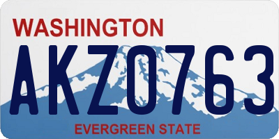 WA license plate AKZ0763