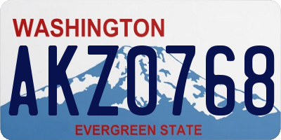 WA license plate AKZ0768