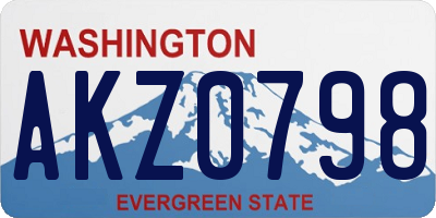 WA license plate AKZ0798