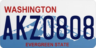 WA license plate AKZ0808