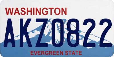 WA license plate AKZ0822