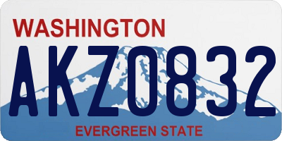 WA license plate AKZ0832