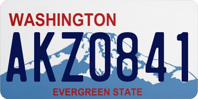 WA license plate AKZ0841