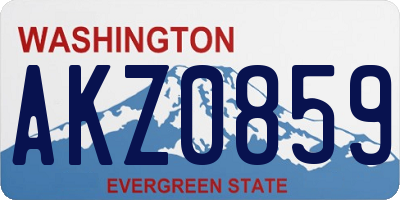 WA license plate AKZ0859