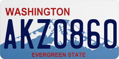 WA license plate AKZ0860