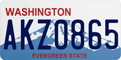 WA license plate AKZ0865