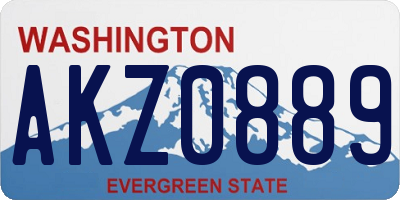 WA license plate AKZ0889