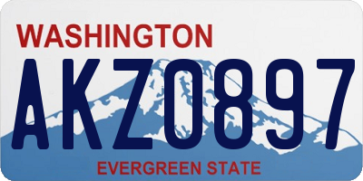 WA license plate AKZ0897