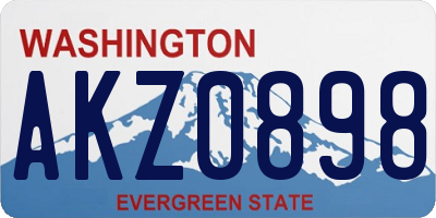 WA license plate AKZ0898