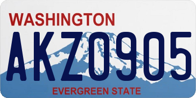 WA license plate AKZ0905
