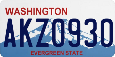WA license plate AKZ0930