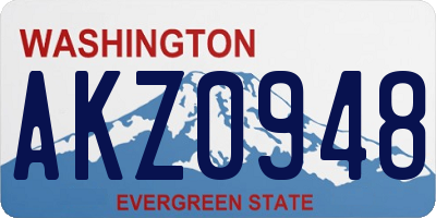 WA license plate AKZ0948