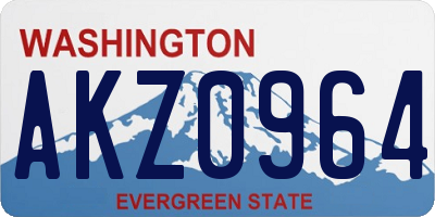 WA license plate AKZ0964