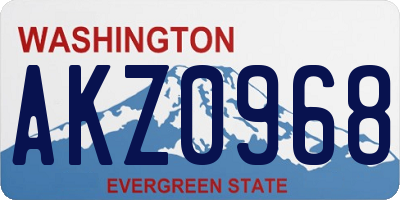 WA license plate AKZ0968