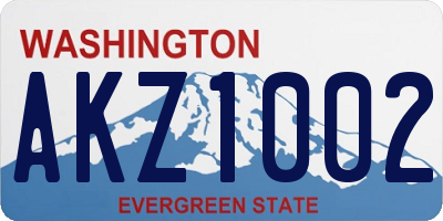 WA license plate AKZ1002
