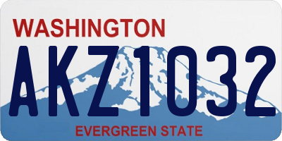 WA license plate AKZ1032