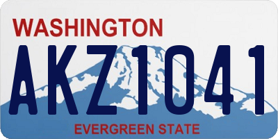 WA license plate AKZ1041