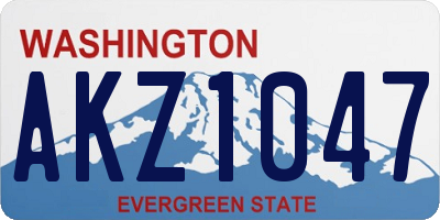 WA license plate AKZ1047
