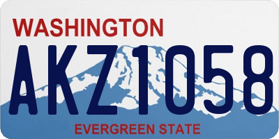 WA license plate AKZ1058