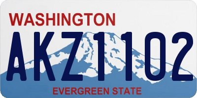 WA license plate AKZ1102