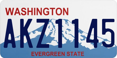 WA license plate AKZ1145