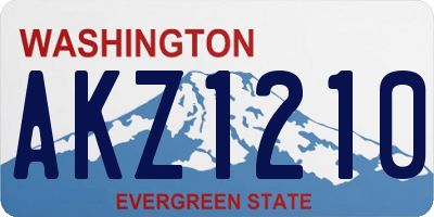 WA license plate AKZ1210