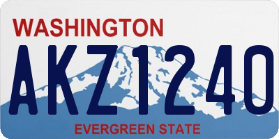 WA license plate AKZ1240