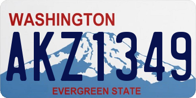 WA license plate AKZ1349