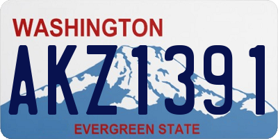 WA license plate AKZ1391