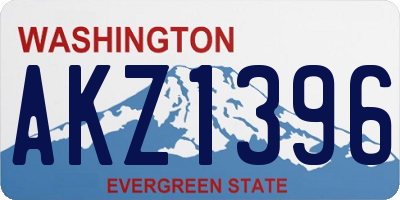 WA license plate AKZ1396
