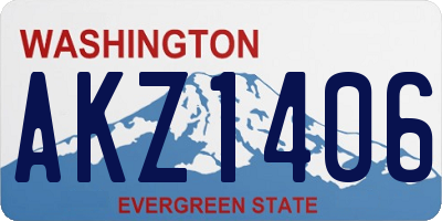 WA license plate AKZ1406