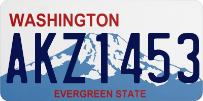 WA license plate AKZ1453