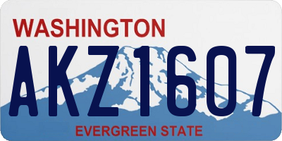WA license plate AKZ1607