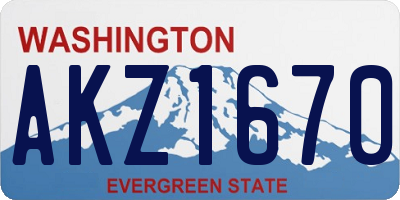 WA license plate AKZ1670