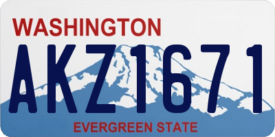 WA license plate AKZ1671
