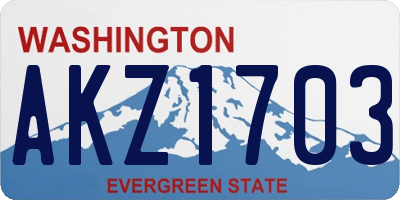 WA license plate AKZ1703