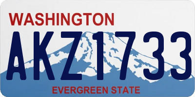 WA license plate AKZ1733
